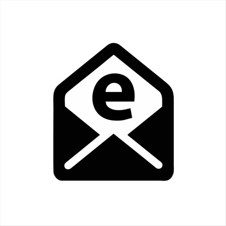 Letter E with envelope icon. Email symbol. Vector illustration EPS10のイラスト素材