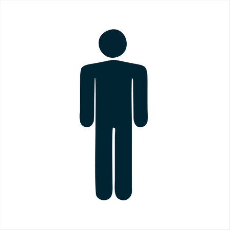 Man icon. Male pictogram. Person silhouette. Vector illustration.のイラスト素材