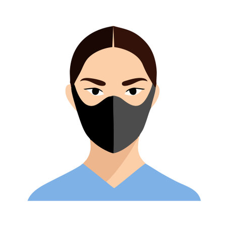 Man in a medical mask. Vector illustration in a flat style.のイラスト素材