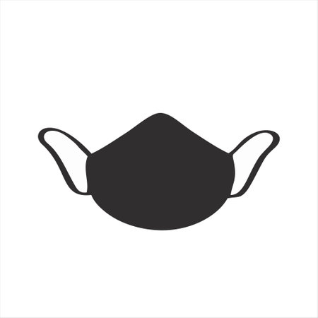 medical mask icon on white background. flat style. vector illustration.のイラスト素材