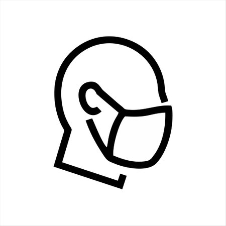 Coronavirus icon. Respiratory protection mask. Vector illustration.のイラスト素材