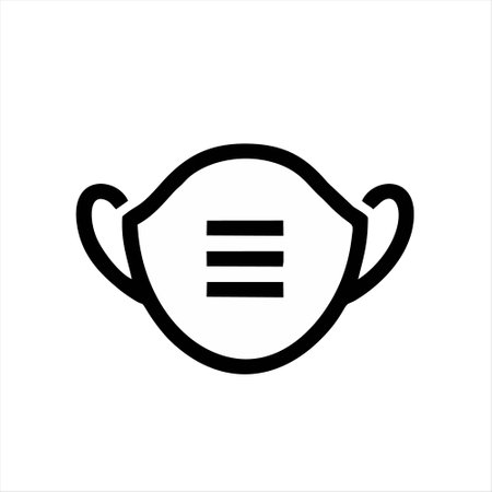 Medical mask icon. Respiratory protection mask. Vector illustration.のイラスト素材