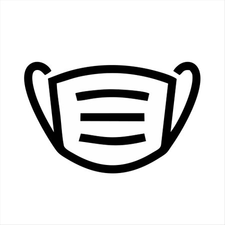 Medical mask icon. Vector illustration of a medical mask on a white background.のイラスト素材