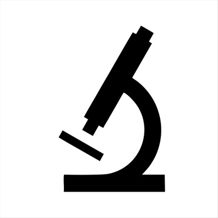 Microscope icon. Vector illustration. Black symbol on white background.のイラスト素材