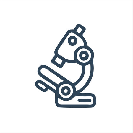 microscope line icon. linear style sign for mobile concept and web design. microscope outline vector iconのイラスト素材