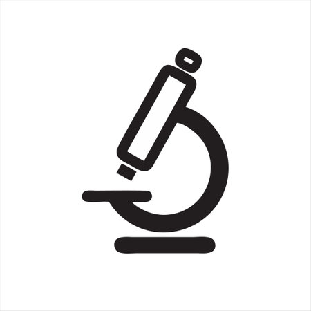 Microscope icon. Vector illustration. Black isolated on white background.のイラスト素材