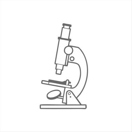 Microscope icon isolated on white background. Vector illustration.のイラスト素材