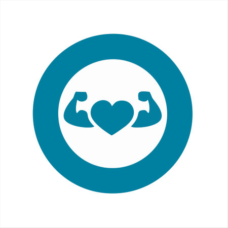 Biceps icon. Bodybuilding sign. Sport symbol. Flat design style.のイラスト素材