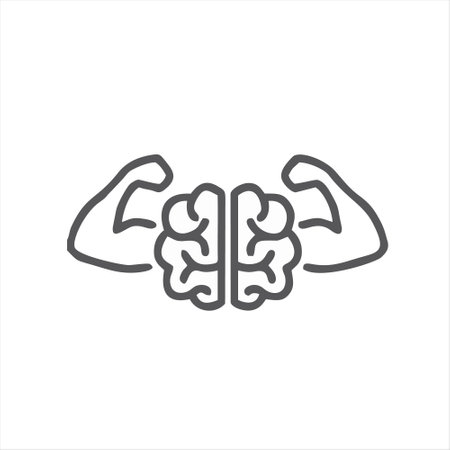 Human brain line icon, outline vector sign, linear pictogram isolated on white. Symbol, illustrationのイラスト素材