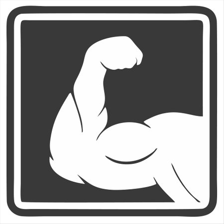 Bodybuilding icon. Vector illustration isolated on a white background. Flat style.のイラスト素材