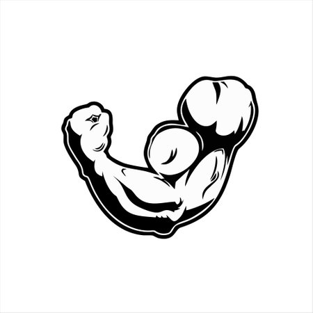 Vector illustration of a strong biceps isolated on a white background.のイラスト素材