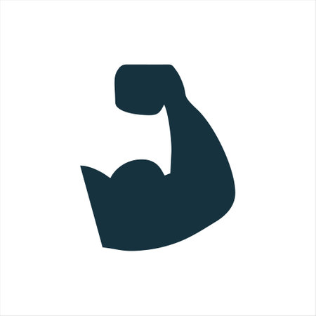 Biceps icon. Muscle arm symbol. Bodybuilding and healthy lifestyle.のイラスト素材