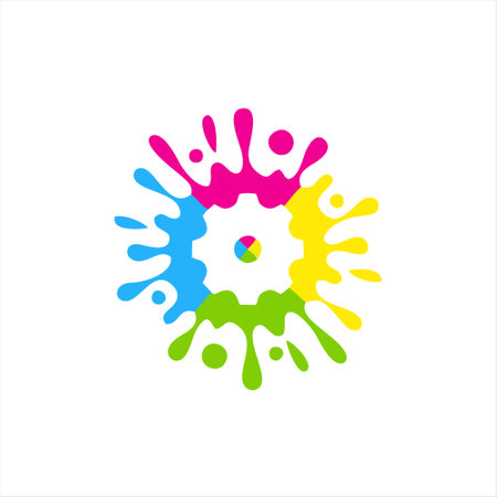 colorful paint splash icon vector illustration design template isolated on white backgroundのイラスト素材