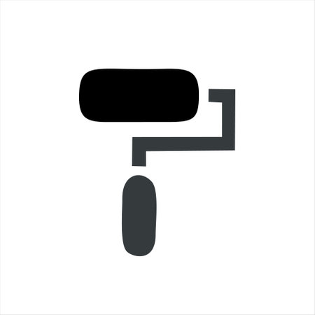Paint roller icon. Vector illustration isolated on a white background.のイラスト素材