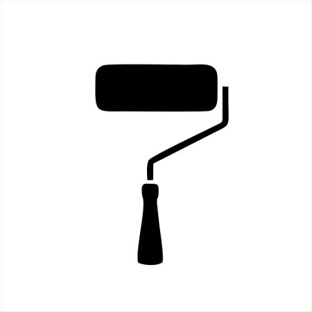 Paint roller icon. Vector illustration isolated on a white background.のイラスト素材