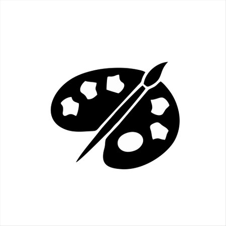 Palette and brush icon isolated on white background. Vector illustration.のイラスト素材