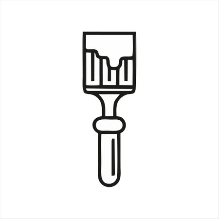 Paint brush icon. Outline illustration of paint brush vector icon for web designのイラスト素材