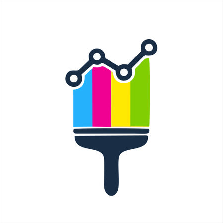 rainbow paint brush icon. rainbow paint brush icon. rainbow paint brush iconのイラスト素材