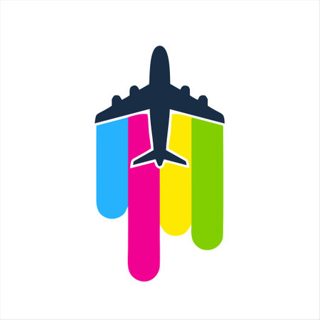 Airplane icon vector illustration. Travel and tourism logo design template.のイラスト素材