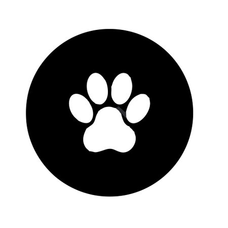 Paw Print Icon. Flat Color Design. Vector Illustration.のイラスト素材