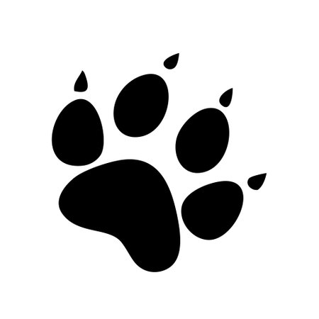 Paw Print Icon. Flat Color Design. Vector Illustration.のイラスト素材