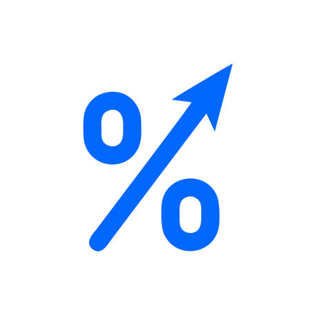 Percentage icon. Percent up sign. Graph symbol for business and finance web site and apps design, , app, UIのイラスト素材