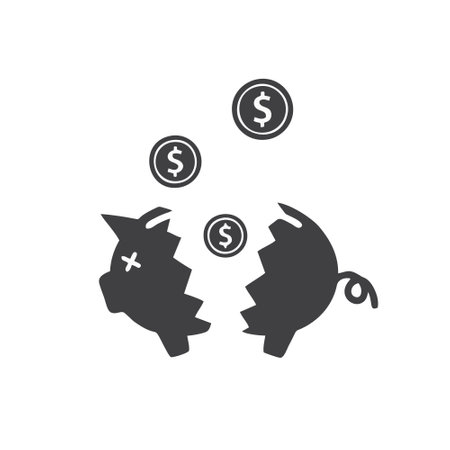 Piggy bank icon vector, filled flat sign, solid pictogram isolated on white. Symbol, illustrationのイラスト素材