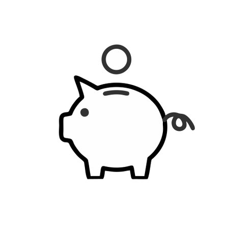 Piggy bank icon vector. Money savings symbol .のイラスト素材