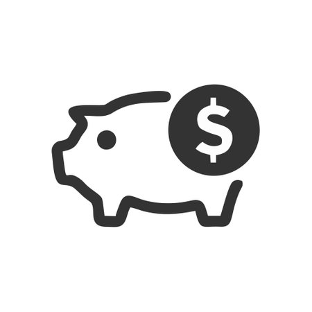 Piggy bank icon. Vector piggy bank icon isolated on white backgroundのイラスト素材