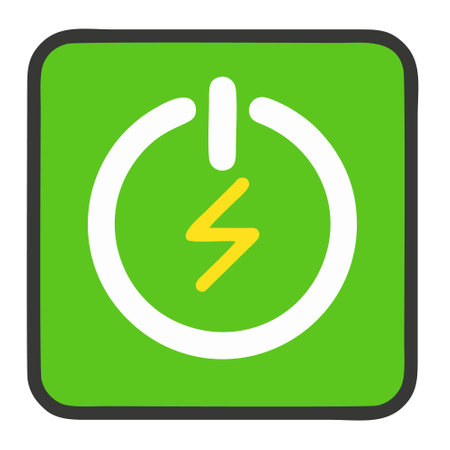 Power button flat icon. Vector pictograph style is a flat symbol on a white background.のイラスト素材