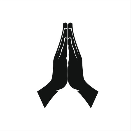 Praying hands icon isolated on white background. Vector illustration.のイラスト素材