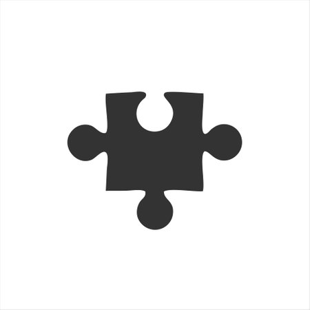Puzzle icon. Jigsaw symbol. Vector illustration isolated on white background.のイラスト素材