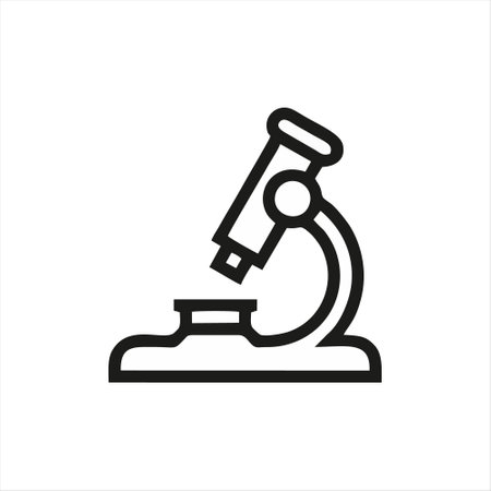 Microscope icon. Vector illustration isolated on white background. Editable stroke.のイラスト素材