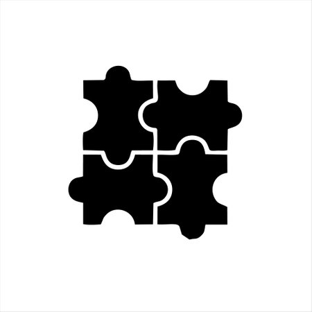 Puzzle icon isolated on white background. Vector illustration. Flat design.のイラスト素材