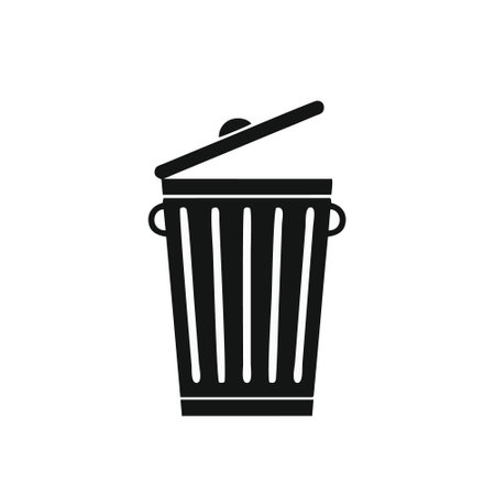 Trash can icon. Vector illustration isolated on a white background.のイラスト素材