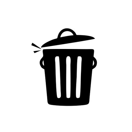 Trash can icon vector. trash can illustration sign. garbage symbol or logo.のイラスト素材