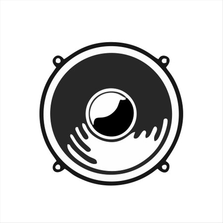 speaker icon vector illustration on white background. speaker icon vector design templateのイラスト素材