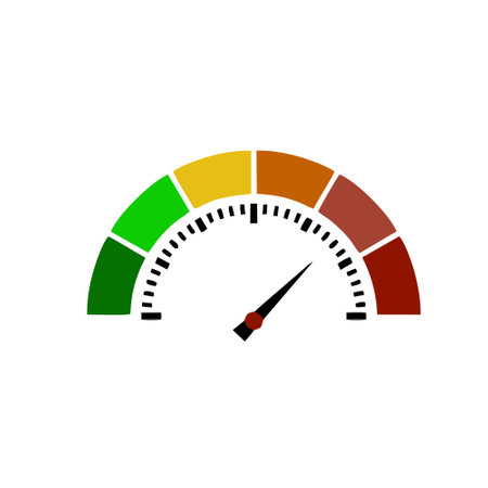 Speedometer icon. Flat illustration of speedometer icon for web designのイラスト素材