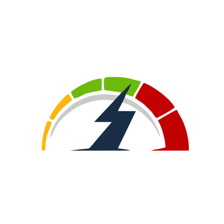 Electricity logo vector template, Speedometer logo design concept vector.のイラスト素材