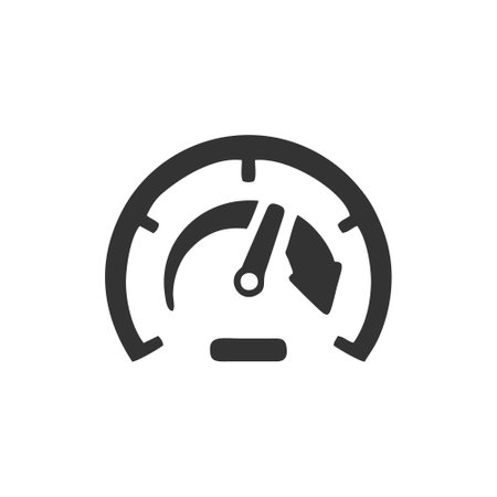 Speedometer icon vector, filled flat sign, solid pictogram isolated on white. Symbol, logo illustrationのイラスト素材