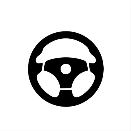 Steering wheel icon isolated on white background. Vector stock illustration.のイラスト素材