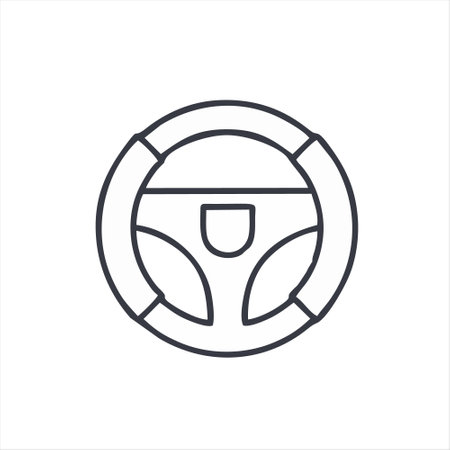 steering wheel icon. linear style sign for mobile concept and web design. steering wheel outline vector icon.のイラスト素材
