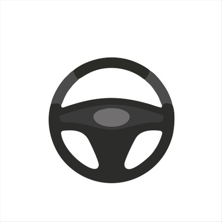 Steering wheel icon isolated on white background. Vector stock illustration.のイラスト素材