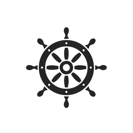 Ship steering wheel icon. Ship helm vector icon. Ship wheel vector iconのイラスト素材