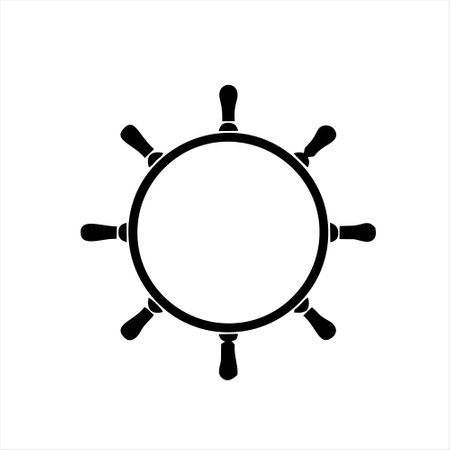 ship wheel icon on white background. flat style. vector illustration.のイラスト素材