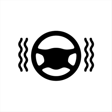 Steering wheel icon isolated on white background. Vector stock illustration.のイラスト素材
