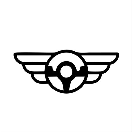 Helmet with wings icon isolated on white background. Vector illustration.のイラスト素材