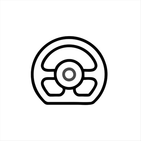 Steering wheel icon vector. Steering wheel icon vector. Steering wheel vector iconのイラスト素材