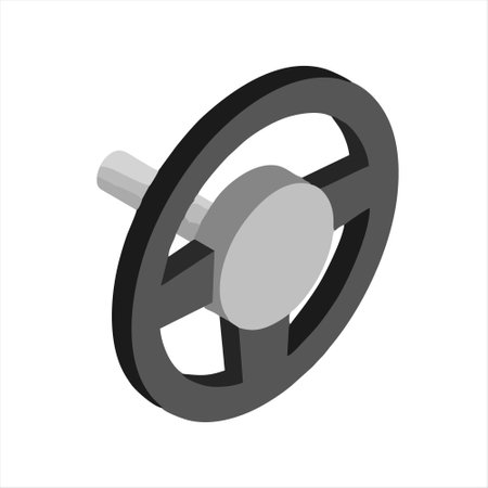 Steering wheel icon in isometric 3d style on a white backgroundのイラスト素材
