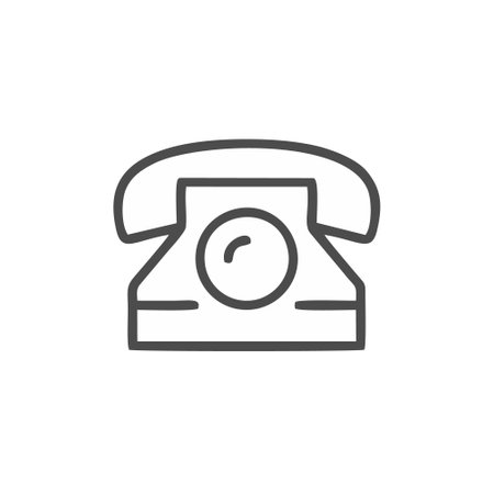 Telephone line icon, outline vector sign, linear style pictogram isolated on white. Symbol, logo illustrationのイラスト素材